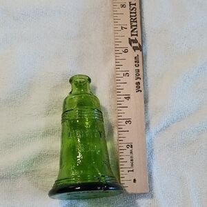 Green Wheaton Liberty Bell Glass Bottle